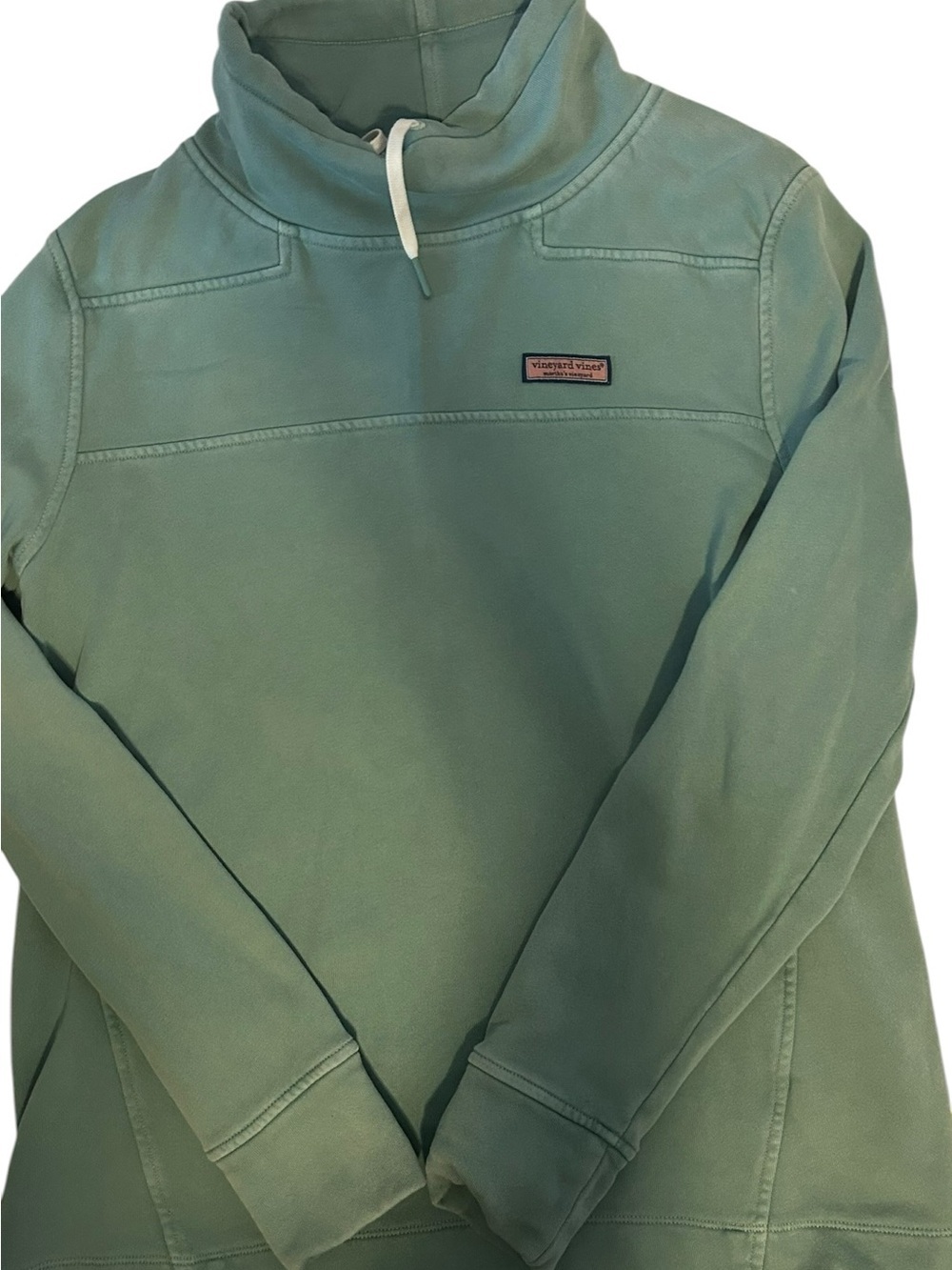 Vineyard Vines Shep pullover women’s seafoam green funnel neck sweatshirt